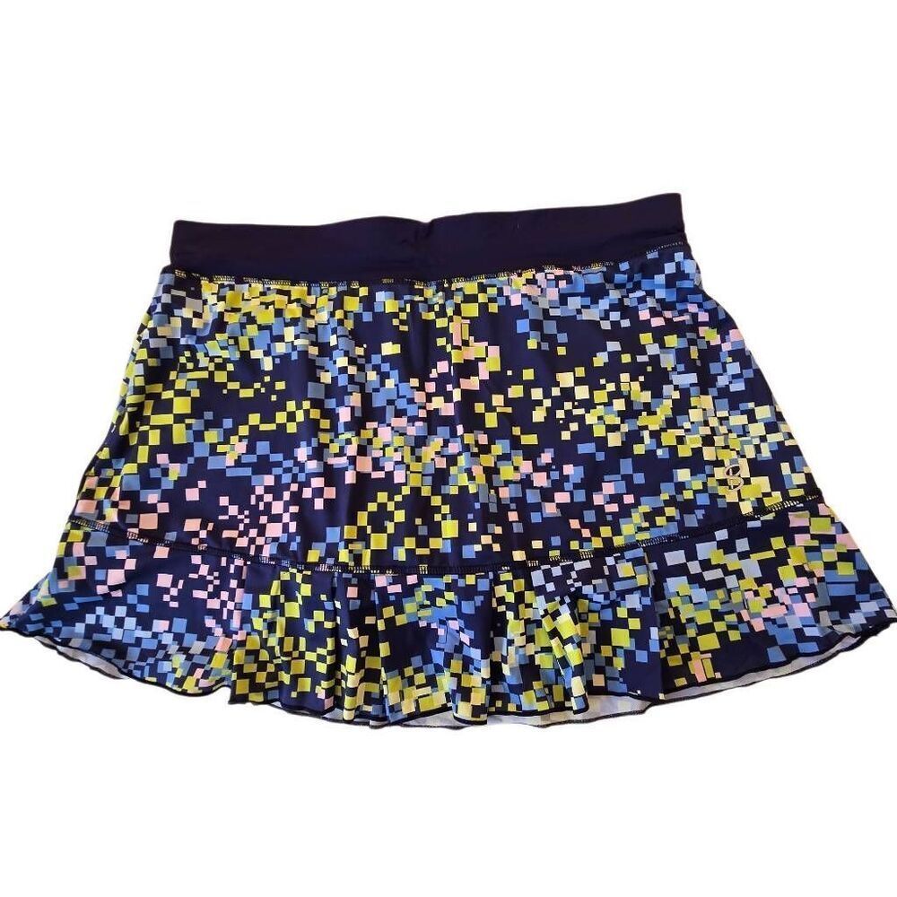 Sofibella Womens Mixed Pixel UV Navy Pink Tennis Athletic Skort XL